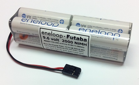 ENELOOP FLAT BATTERY 4 RC AIRPLANES JR 6v 2500 AA TWICELL HITEC CONNECTOR 